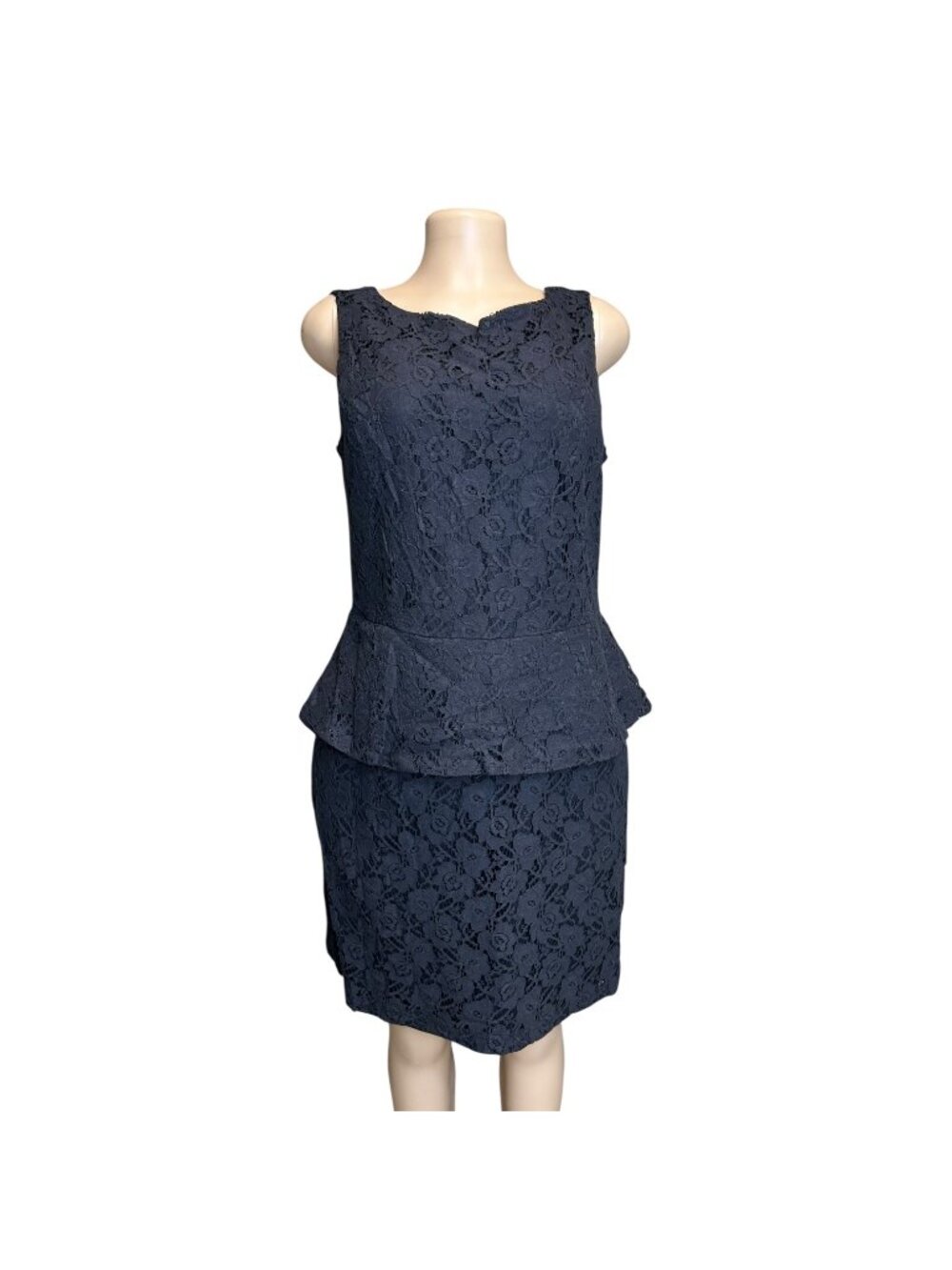 K-127 Emma & Michele Women's Size 16 Black Sleeveless Lace Peplum Dress